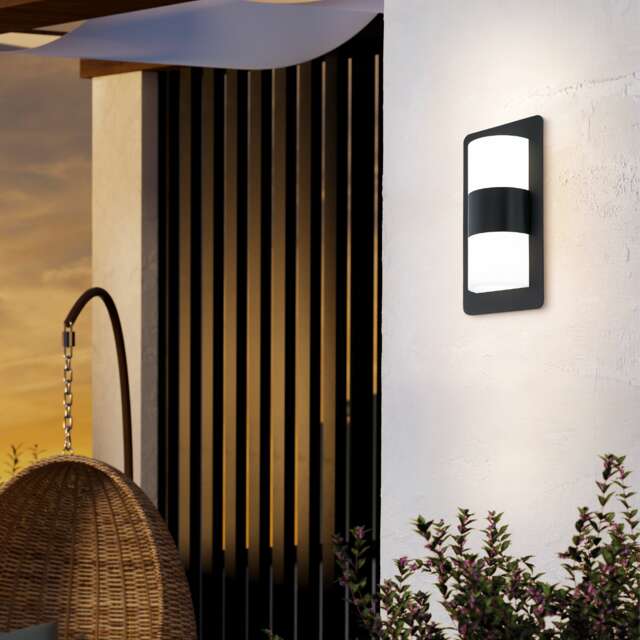 EGLO Cistierna 2-Light Anthracite Steel Exterior Wall Light