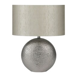 Silver Dot Textured Ceramic Table Lamp Art Decor Base and Lamp
