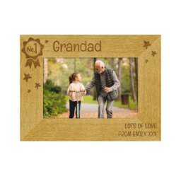Personalised No.1 6x4 Landscape Wooden Photo Frame Brown One Size
