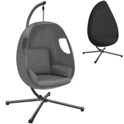 Hanging Egg Chair Anika - with frame and extra thick seat cushion Grey anthracite One Size 1