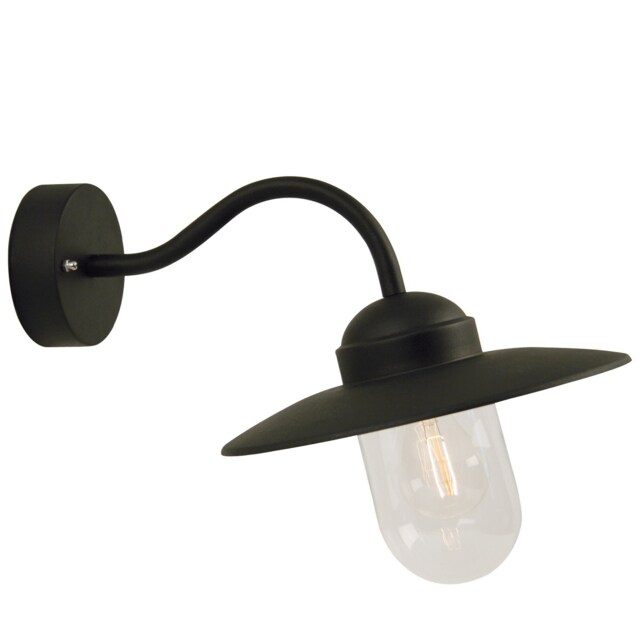 Nordlux Luxe Outdoor Wall Light Black Metal Solar E27 Sensor Weatherproof - Mains Powered, IP54 Black Black