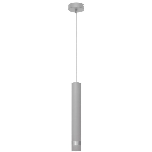 Tuba Slim Pendant Ceiling Light Grey, Chrome 10cm