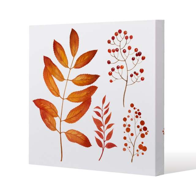 Orange Autumn Leaves (Canvas Print) / 77 x 77 x 4cm Multi