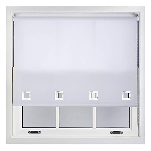 FURNISHED Daylight Roller Blinds with Large Eyelets Cut to Size Sheer Fabric White White (W) 210cm x (L) 165cm
