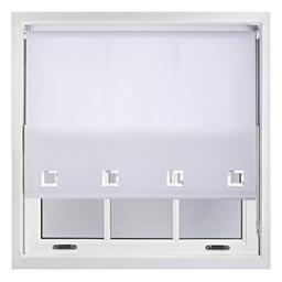 FURNISHED Daylight Roller Blinds with Large Eyelets Cut to Size Sheer Fabric White White (W) 210cm x (L) 165cm