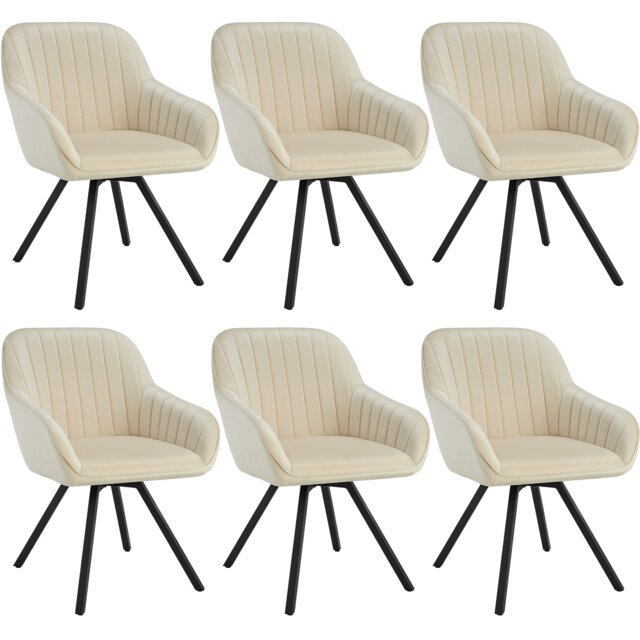 Lounge Armchair Living Room Accent Chair 360 Swivel Slim Steel Legs Velvet Fabric Cream cream 6