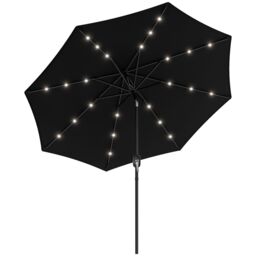 Outsunny 24 LED Solar Powered Parasol Umbrella Garden Tilt Outdoor String Light Black