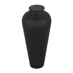 Hammered Vase with Lid - Metal - L20 x W20 x H41 cm - Black Black