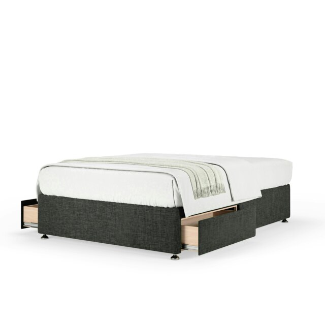Majestic 1000 Pocket Sprung Charcoal Linen 2 Drawer Divan Set King Size