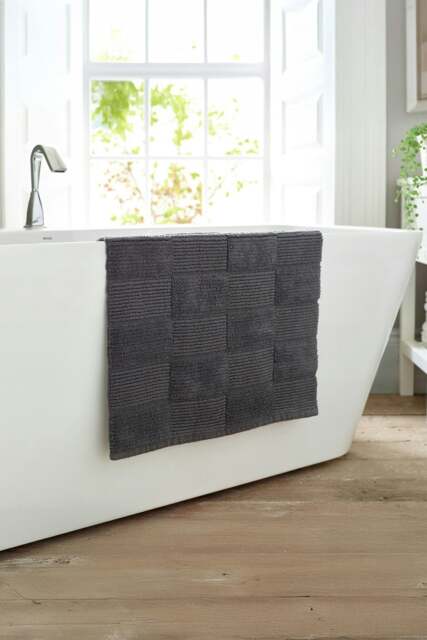 Egyptian Spa Absorbent 1600gsm Bath Mat - 55x 85cm Super-Soft Bathroom Cotton Rug Grey Charcoal 55x85cm