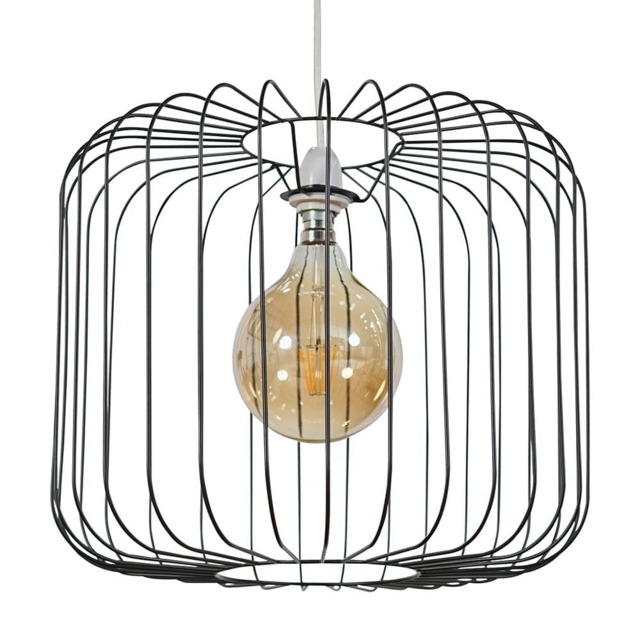 ValueLights Ridgway Black Metal Wire Ceiling Shade Black
