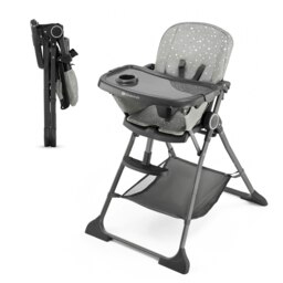 Kinderkraft Foldee High Chair for Baby and Toddler - Grey