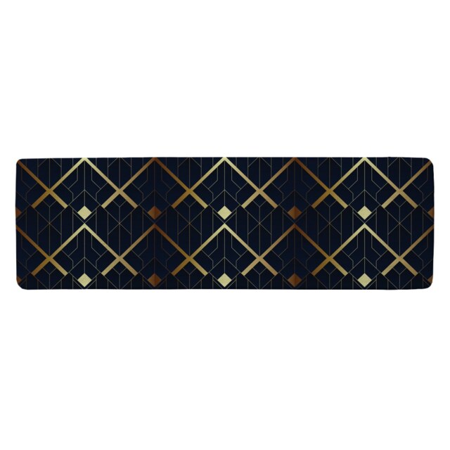Luxury Gold Art Deco Runner Rug Multi