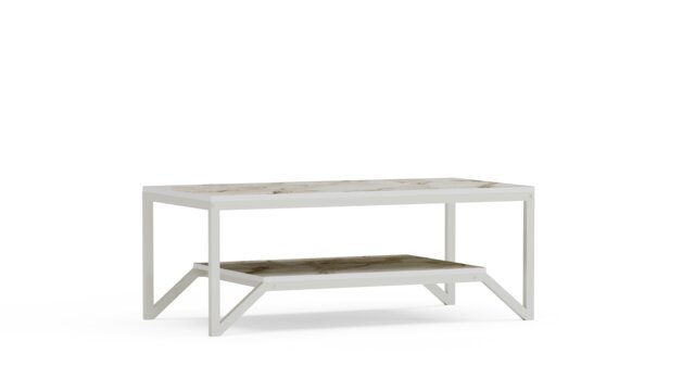 Decorotika Flora Coffee Table with Metal Frame - W 120 cm x H 46 cm x D 60 cm