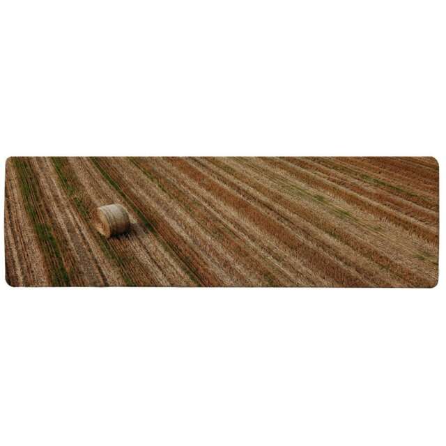Aerial view of hay bale fields Designer (Runner Rug)