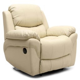 Madison Electric Bonded Leather Automatic Recliner Home Lounge Chair (Cream)