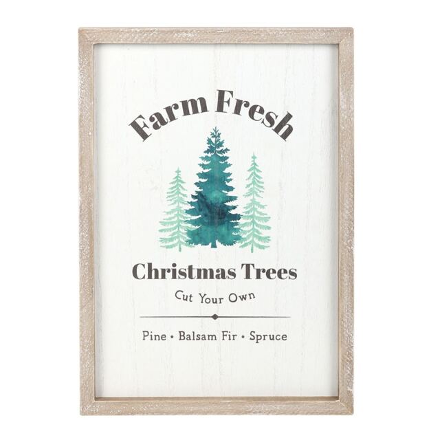 Something Different Farm Fresh Christmas Tree Framed Wall Art Green Green/White One Size 1