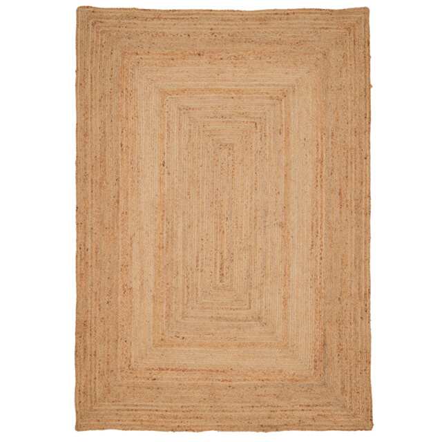 KUKOON Classic Natural Handwoven Braided Jute Fireside Living Area Rug 190cm x 280cm