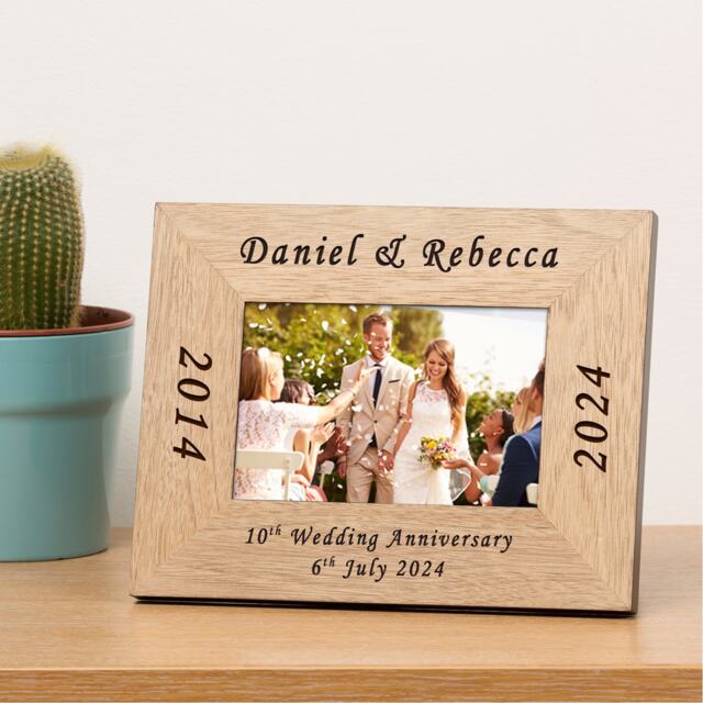 Personalised Anniversary Wood Picture Frame 7 x 5 Couple Anniversary
