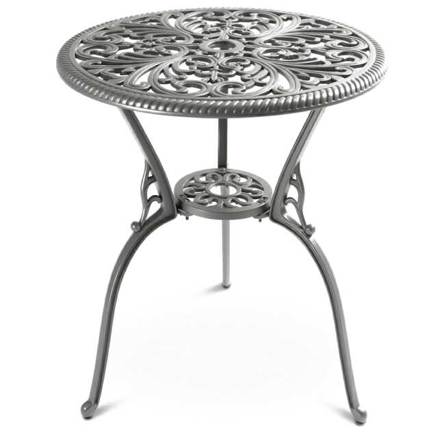 Centurion Supports BANGUI Grey Garden and Patio Cast Aluminium Bistro Table Grey Grey
