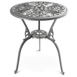 Centurion Supports BANGUI Grey Garden and Patio Cast Aluminium Bistro Table Grey Grey