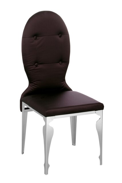 Orsina Purple Silk Dining Chair, Upholstered Dining Chair With High Back Rest, Modern Dining Chairs For Dining