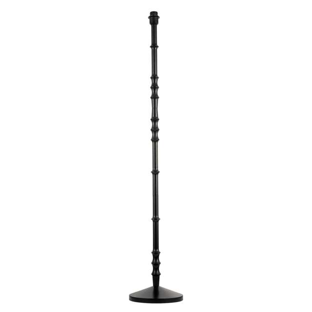 Classic Black Wood Floor Lamp Base with Sleek Reeded Stem Pole Design
