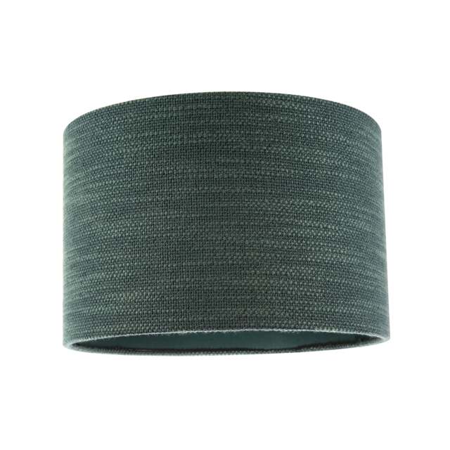 Designer Bobbled and Textured Linen Lamp Shade in Dark Emerald Green Green Forest Green 1