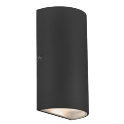 Nordlux Rold Outdoor Wall Light Black Metal Sensor Intergrated LED Weatherproof - Mains Powered, IP54 Black Black