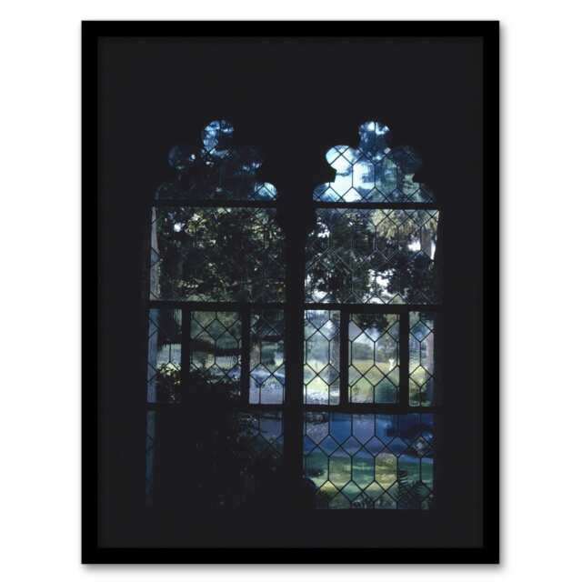 John Margolies Cloister Hotel Stained Glass Window Framed Wall Art Print A4