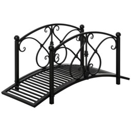 Outsunny Decorative Garden Bridge Landscaping with Railings for Creek Pond Black Black 102 x 48 x 49 cm