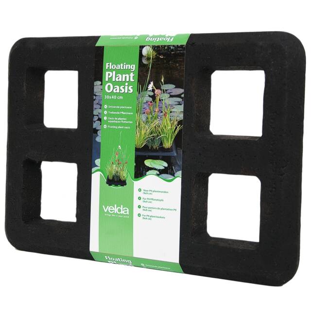 Velda Floating Plant Oasis 30 x 40cm Pond Planting Basket Island Black 1