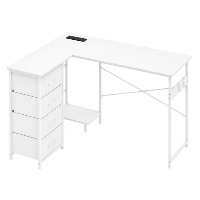 Levede Reversible L-shaped Corner Desk 4 Drawers for Office or Gaming