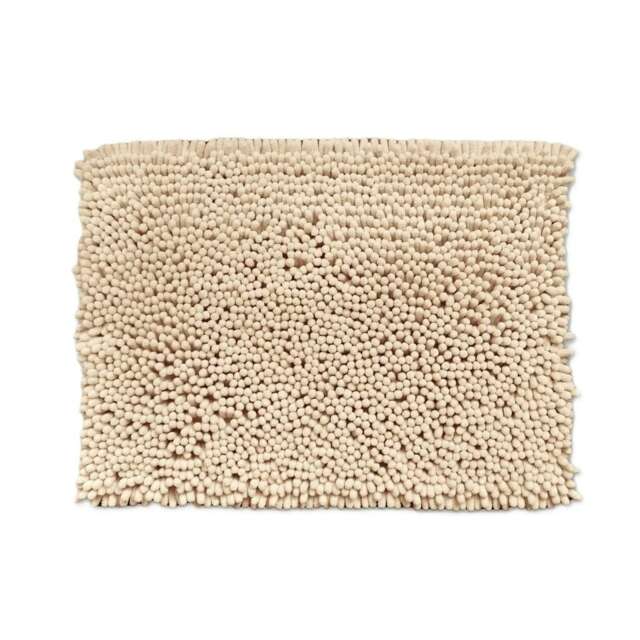 Jumbo Chenille Bobble Bath Mat Non Slip Brown Stone