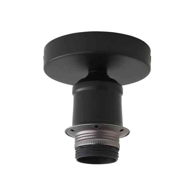 ValueLights Shaw Matte Black Flush Ceiling Pendant Lamp holder Black