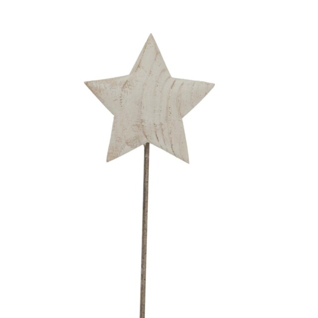 Hill Interiors White Washed Star Christmas Decoration White White/Black L 1