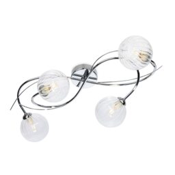 Elba 4 Light Flush Ceiling Fitting Chrome with Clear Decorative Glass 4xG9