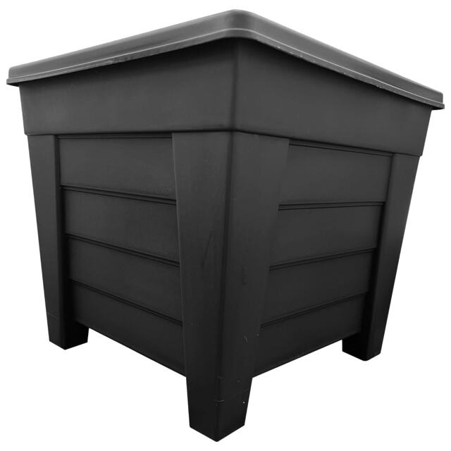 1 x Black 33cm Square Garden Plant Pot Perfect For Indoor & Outdoor Flowers Black