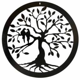 Tree of Life Wall Art - Small - Steel - W29.5 x H29.5 cm - Bare Metal/Ready to Rust Black