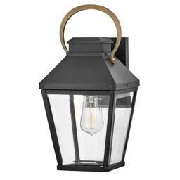 Hinkley Dawson Outdoor Wall Lantern Traditional Black, Burnished Bronze accent IP44 1x E27