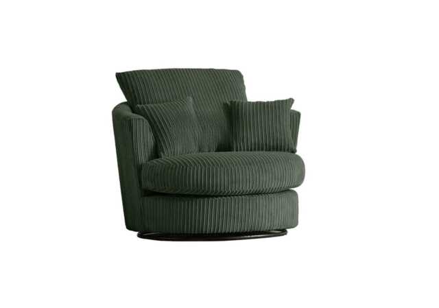 360 SWIVEL CHAIR IN GREEN JUMBO CORD