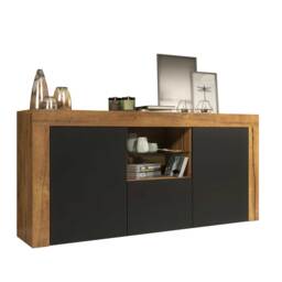 TV Unit TV Stand Oak Black Media Console Sideboard Storage Cabinet 145cm