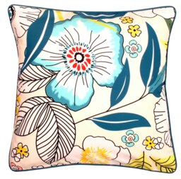 Colourful Floral Print Scatter Cushion - 43cm x 43cm Multi Summer Bloom