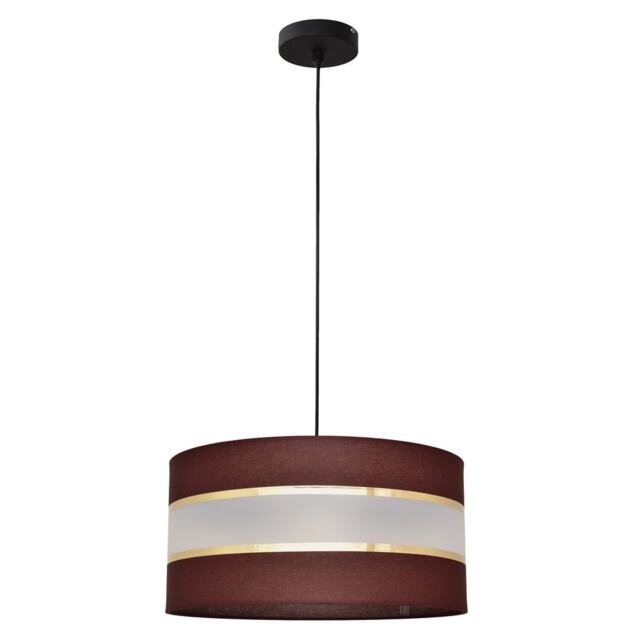 Helen Cylindrical Pendant Ceiling Light Brown, Gold, Black 40cm