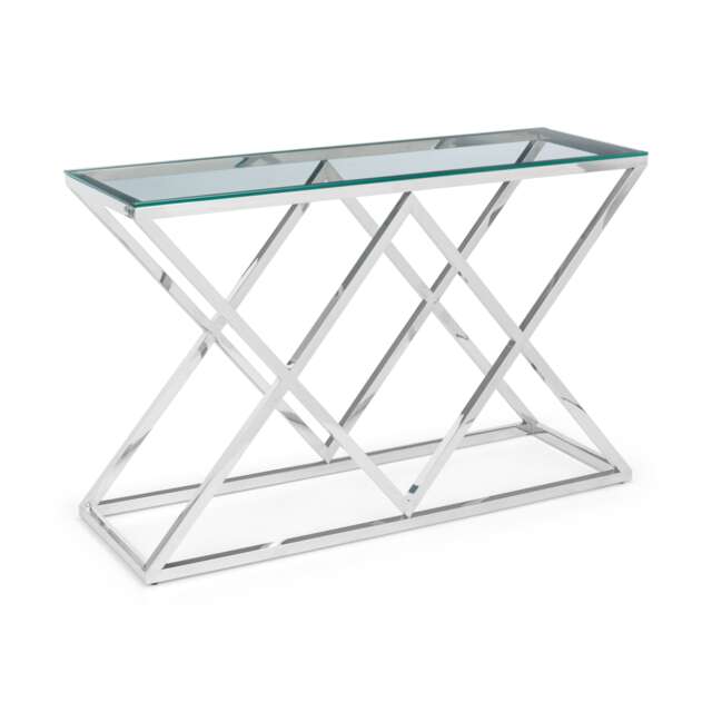 Kincraig Modern Console Table in Clear Glass