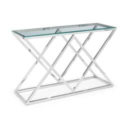 Kincraig Modern Console Table in Clear Glass