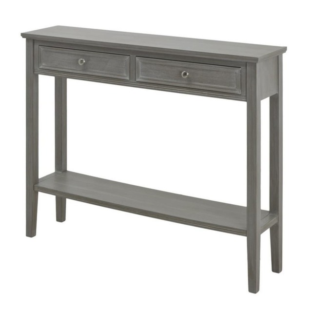 The Serene Collection Two Drawer Console Table - Wood - L26 x W110 x H86 cm - Grey