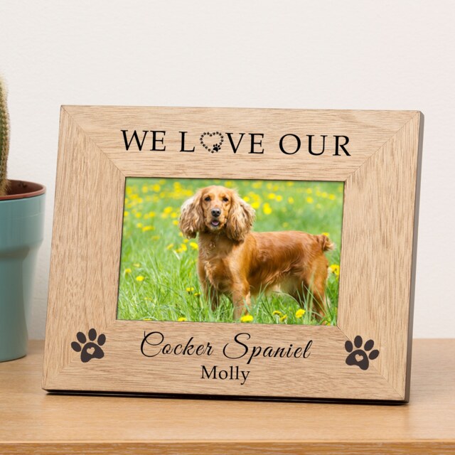 Personalised I Love My We Love Our Dog Wood Picture Frame 7x5 Family