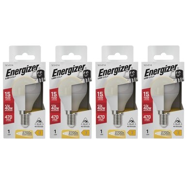 Energizer LED Golf Ball E14 470lm 4.2W 2700K (Warm White) Light Bulb - Pack of 4