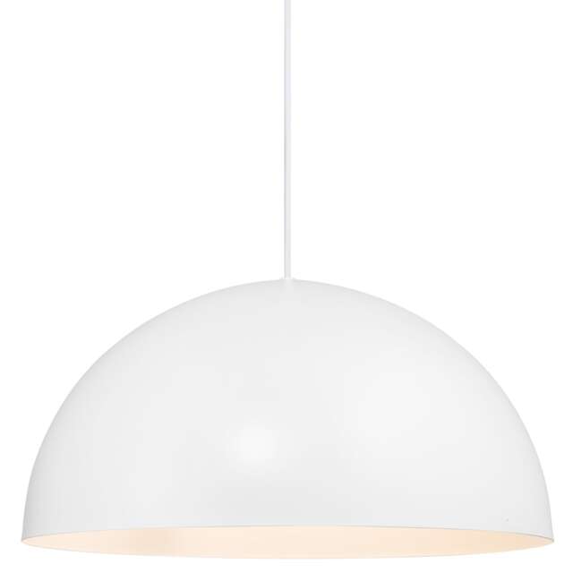 Nordlux Ellen Indoor Pendant Light White Metal E27 Dome Shade - Mains Powered, IP20